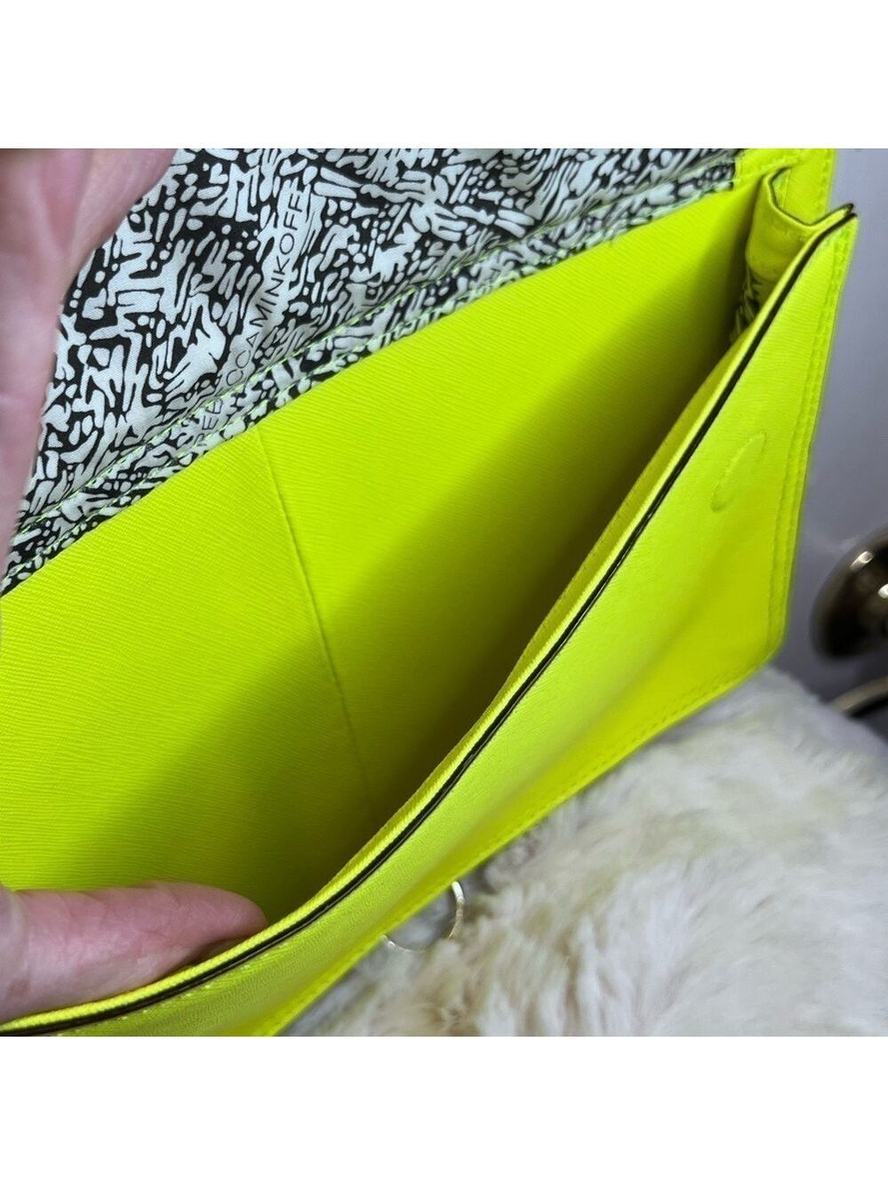 REBECCA MINKOFF HUDSON MOTO LEATHER NEON MARIGOLD BAG - Picture 10 of 16